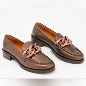 Unity In Diversity Brown Loafers with Chain Detail